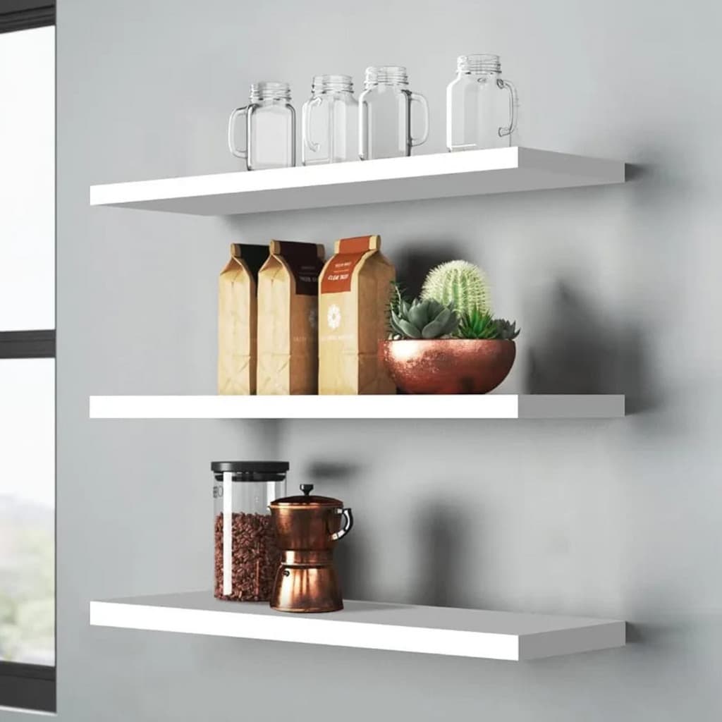 COMBO 3 PRATELEIRA SUPORTE DECORATIVA 60X15CM QUAARTO SALA EM MDF NICHO MDF FOTOS QUADROS XICARAS COZINHA
