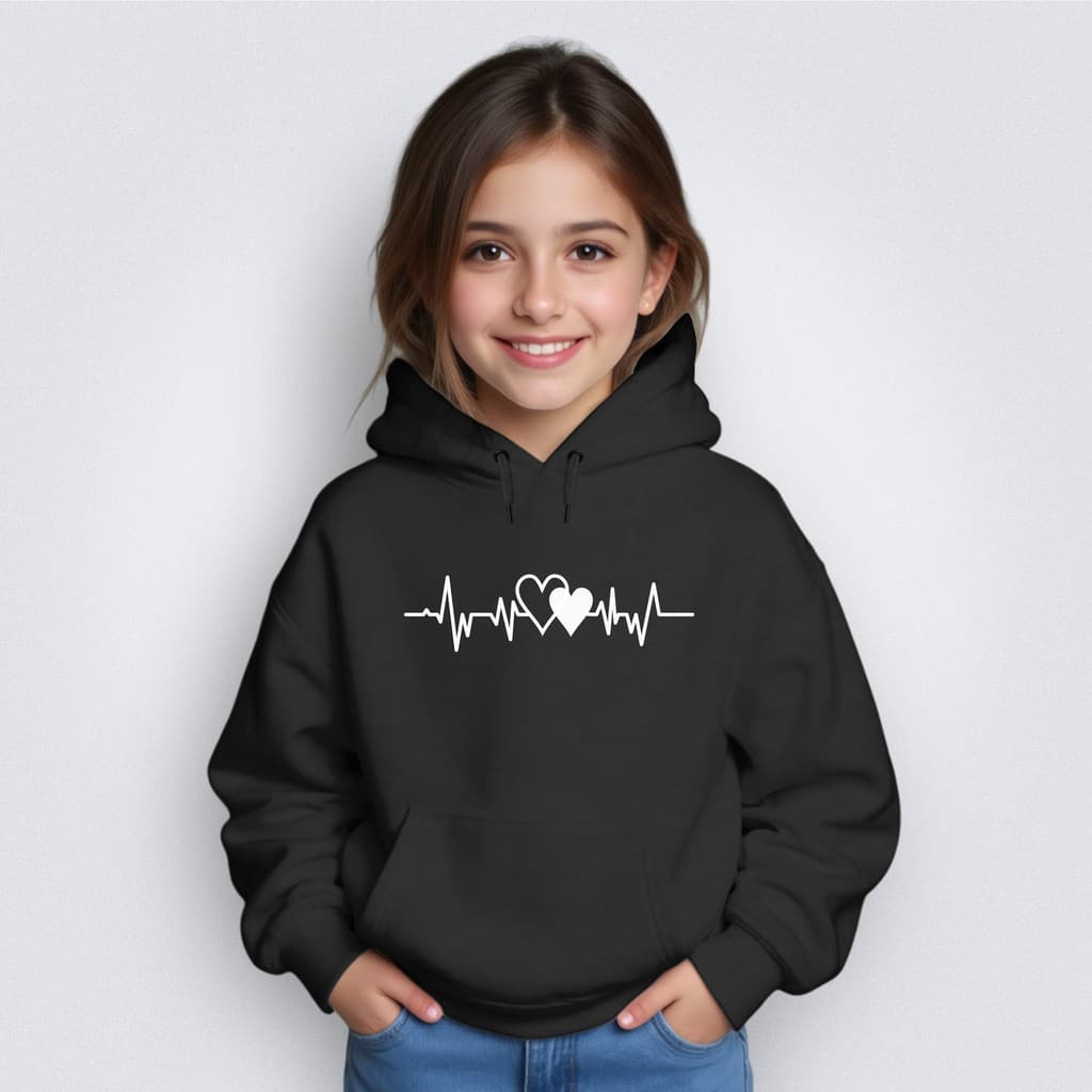 Moletom Infantil Blusa Bolso Canguru Gola Careca Heart Rate Menino Menina Lançamento