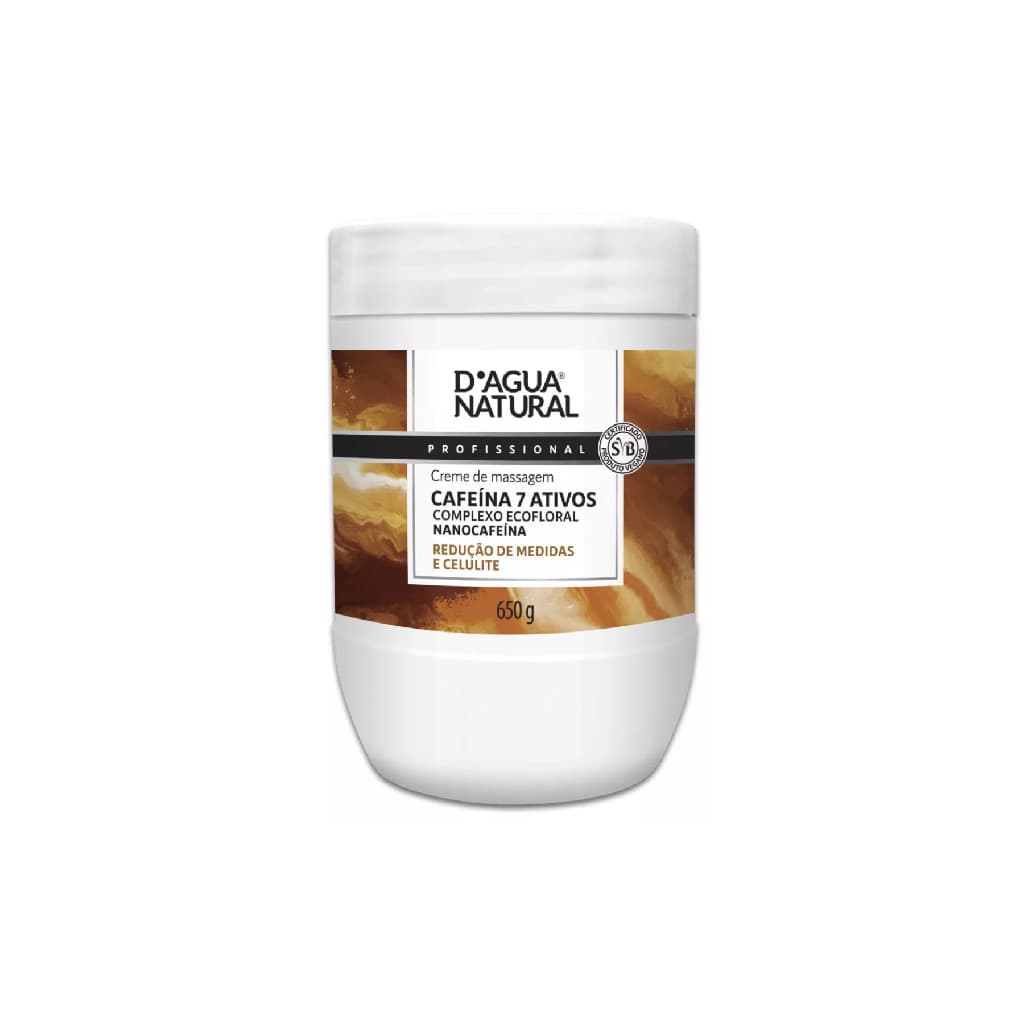 Cafeína 7 Ativos D'Agua Natural 650g – Creme de Massagem Revitalizante