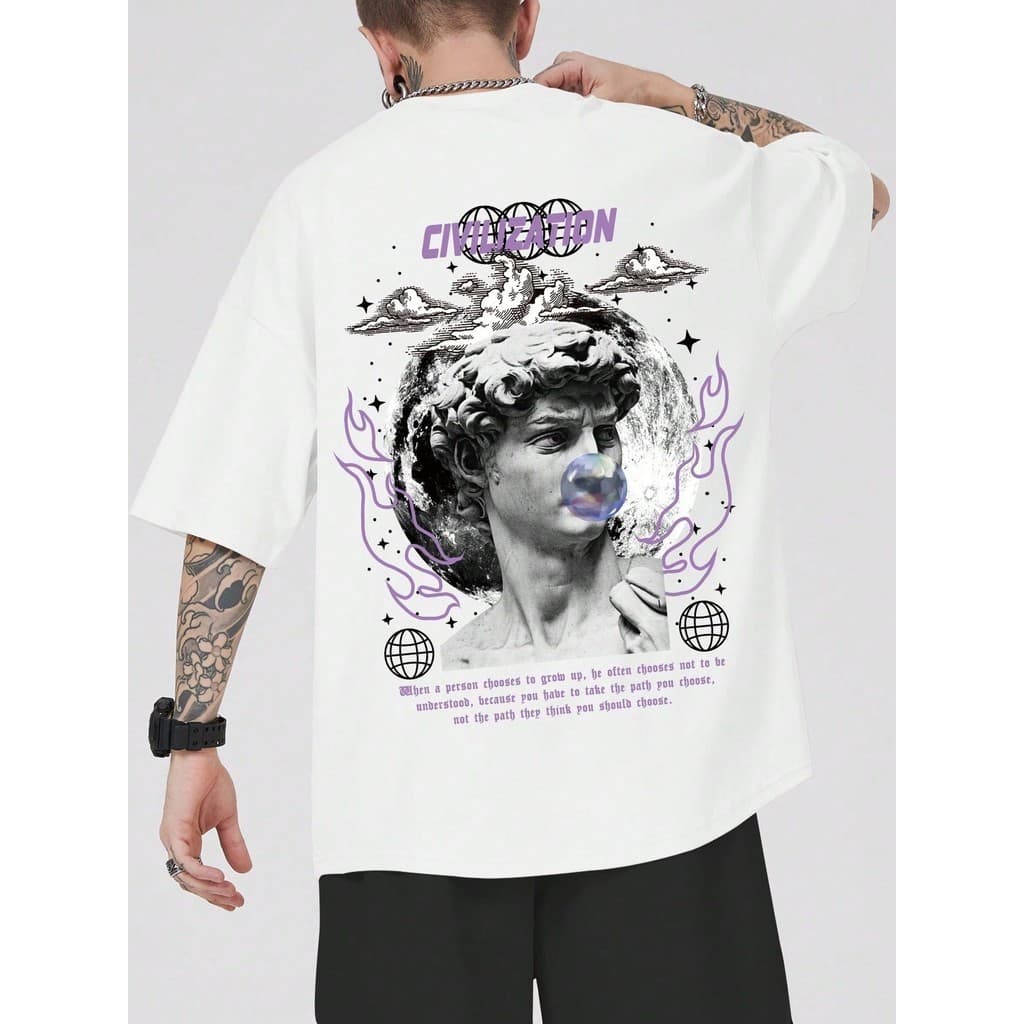 Camiseta Camisa  Unissex 100% Algodão Civilization Streetwear Lançamento Envio Rápido  P ao Plus Size!!
