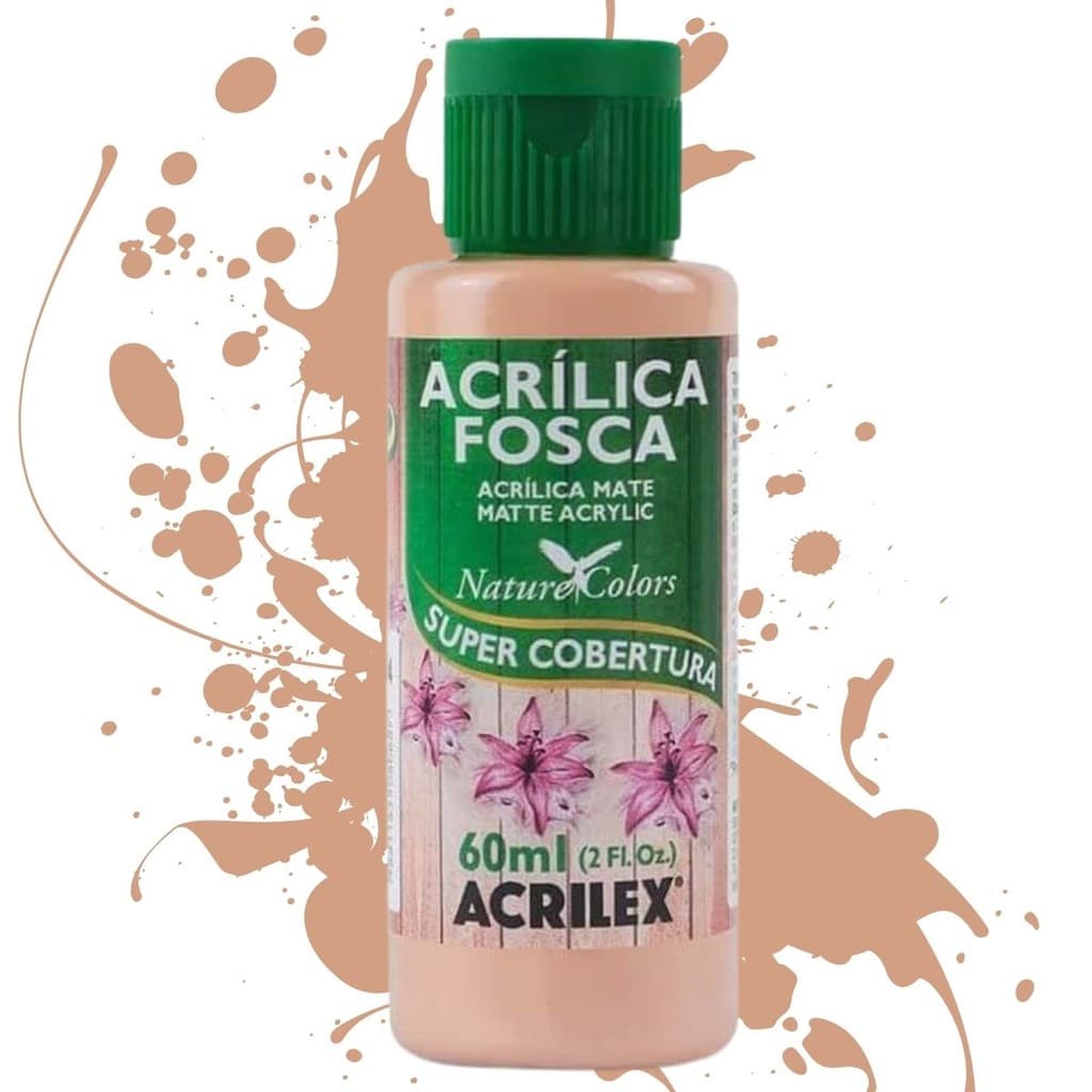 Tinta Acrílica Fosca Nature Colors 60ml - Acrilex Amarelo Pele - 538