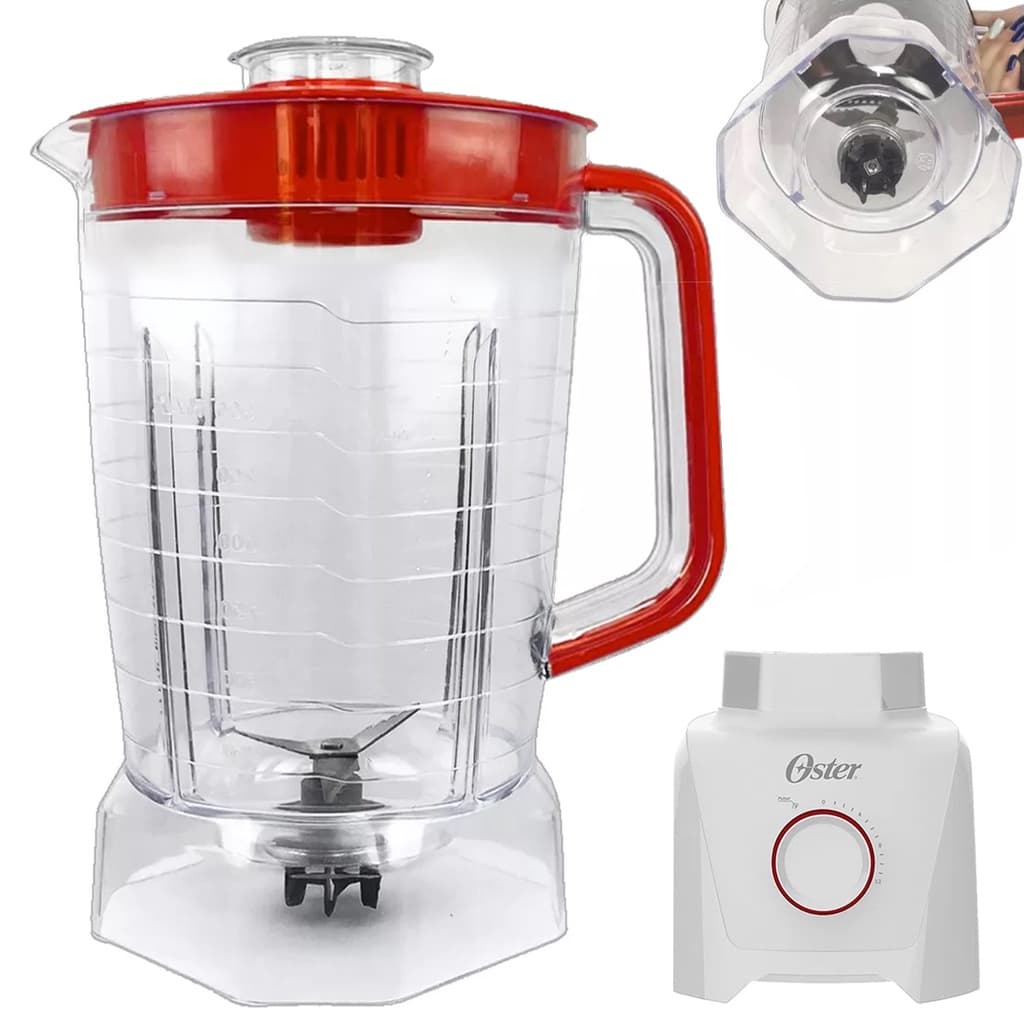 Copo de Liquidificador Para Oster Power 1100 Full OLIQ605 Vermelho
