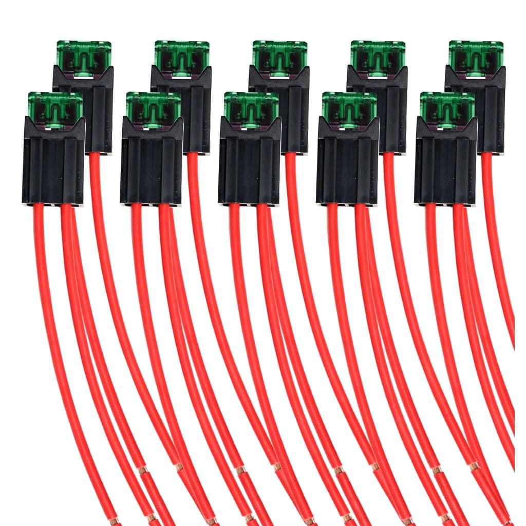 10 X Porta Fusível Cabo De 4mm 11awg Com Fusível Lâmina