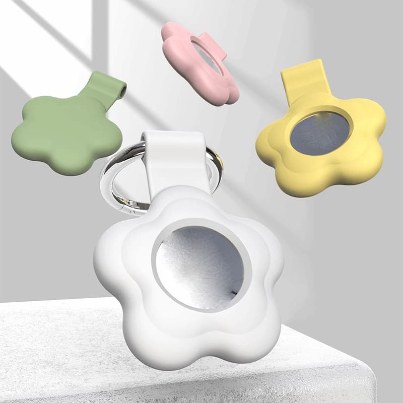 Tampa De Silicone Em Forma De Flor Para Airtags Anti-Perda Airtag
