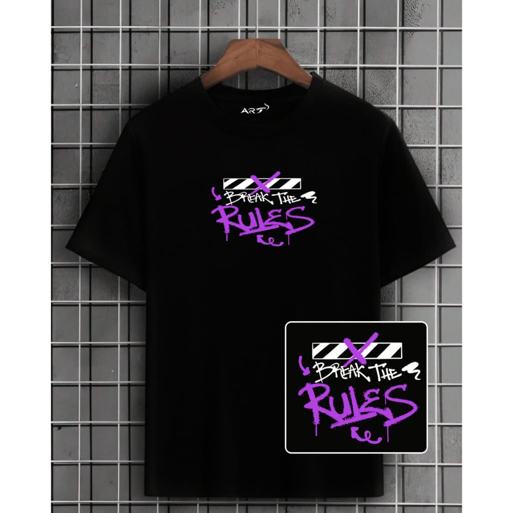 Camisa Camiseta Masculina Básica Streetwear 100% Algodão Quebre as Regras Break The Rules