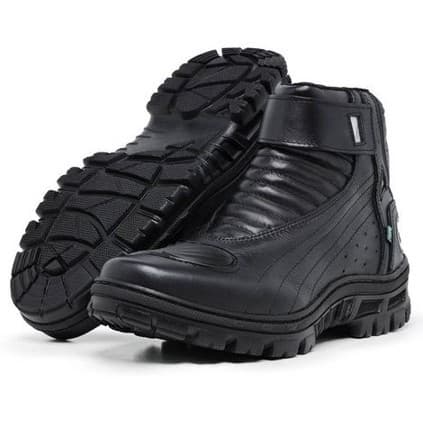 Bota Moto Motociclista Acero Race Couro Legítimo Proteção - Preto