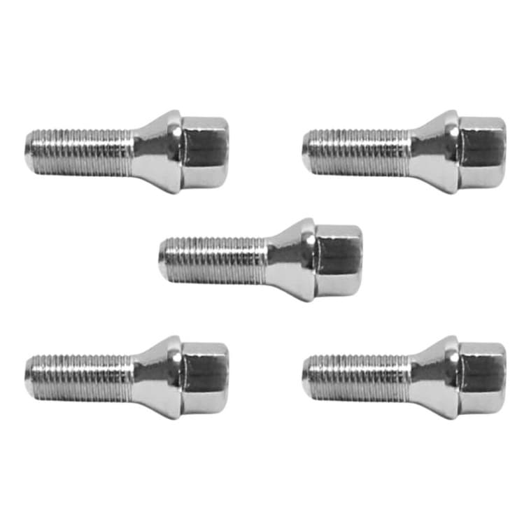 Parafuso Cromado Conico Para Roda Ch 17 Novo 5 Unidades Carro Golf Audi Bora New Beetle Polo Fox Passat Alemao Virtus