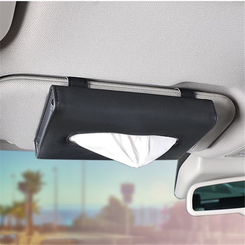 Bolsa De Toalha De Papel Para Viseira Solar De Carro , Gaveta De Couro , Teto , Assento Suspenso , Armazenamento