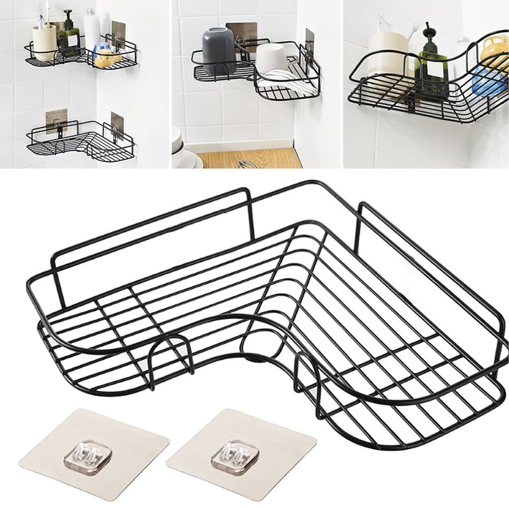Suporte Organizador de canto, Prateleira de banheiro shampoo ,suporte adesivo para parede, para cozinha e banheiro Multiuso