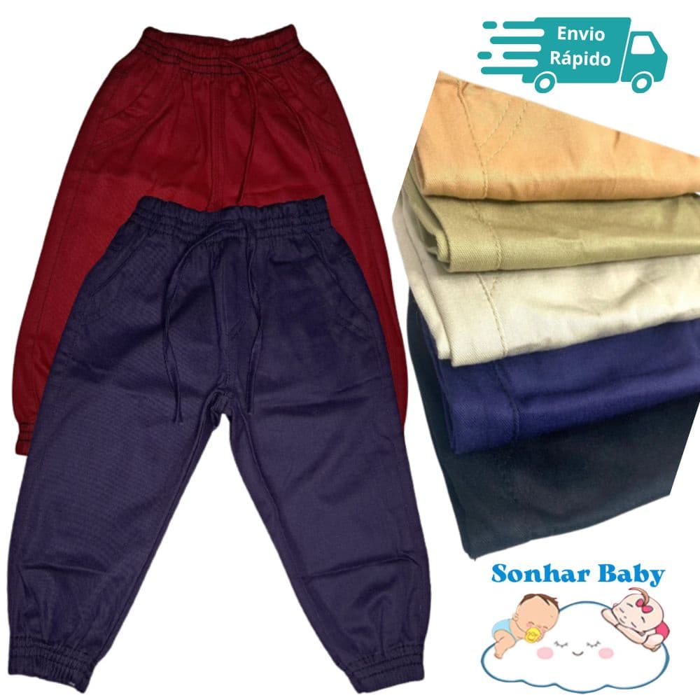 Calça Jogger Infantil Menino Brim Sarja