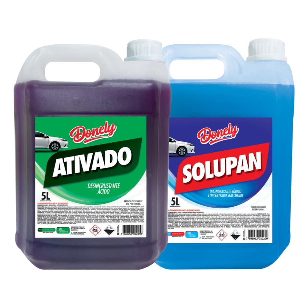 Kit Lava Rápido Ativado Roxinho e Solupan 5L Limpa Bau Desengraxante