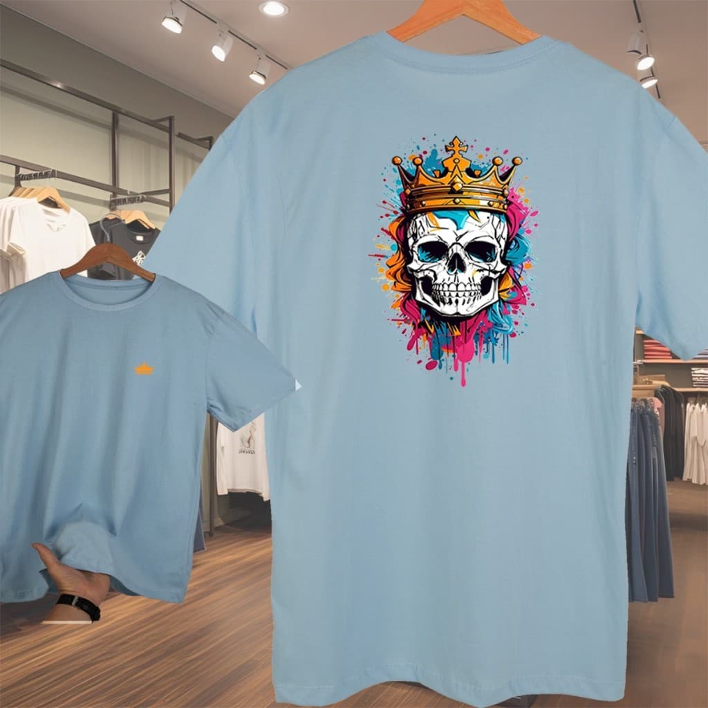 camisa masculina Caveira camisa oversized masculino caveira colorida camiseta masculina streetwear algodão
