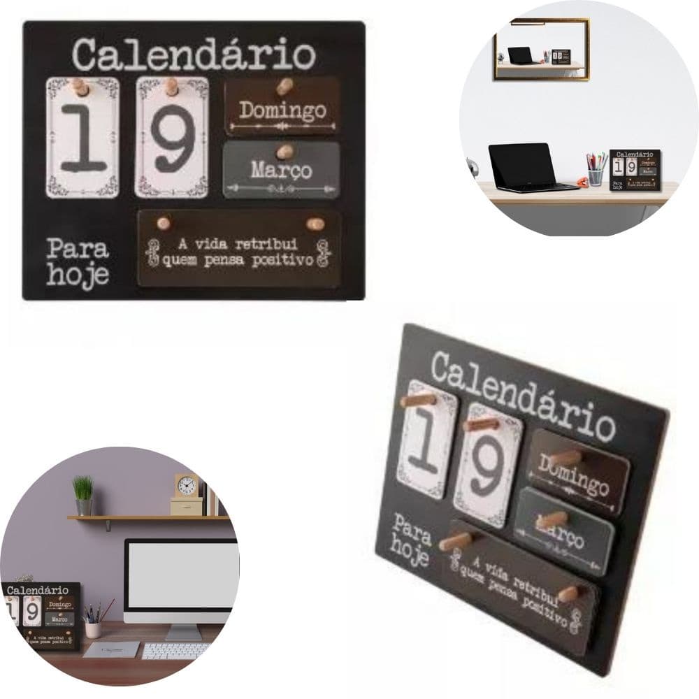 Calendário Permanente Com Frases Diversas Mesa Decorativo