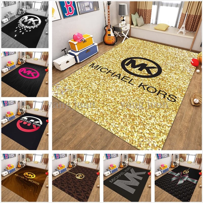 Personalizado MICHAEL KORS Logotipo Impressão Tapete Quarto Cabeceira Sofá De Porta Do Banheiro Absorvente E Antiderrapa