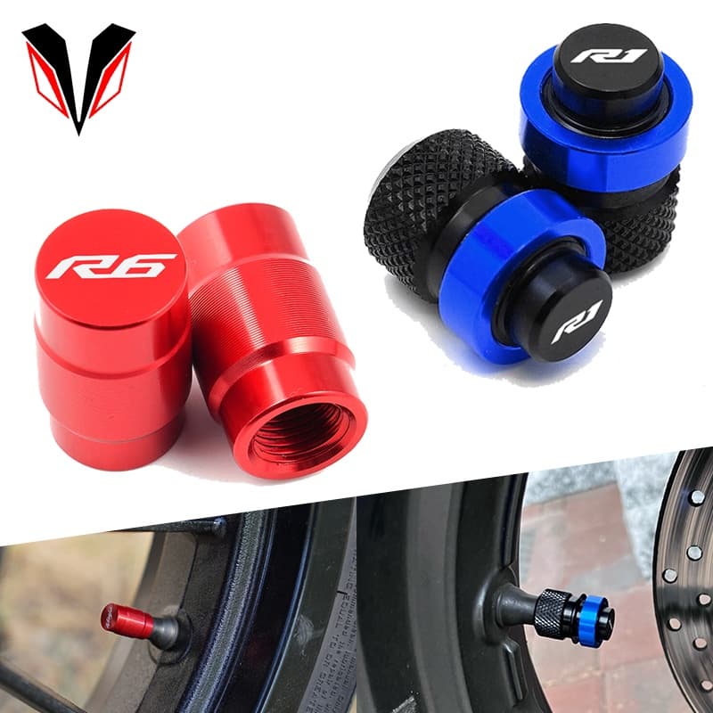 Para Yamaha YZF R6 R1 R1M R3-R6 R1 R3 Acessórios Da Motocicleta CNC Roda Pneu Válvula Tampas Haste Herméticas