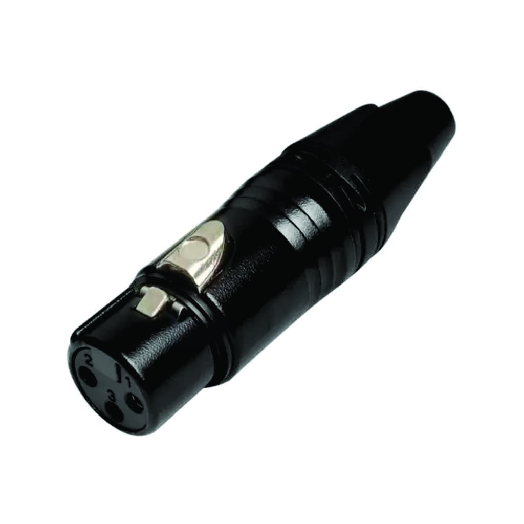Conector MGS Plug Xlr Linha Femea Preto