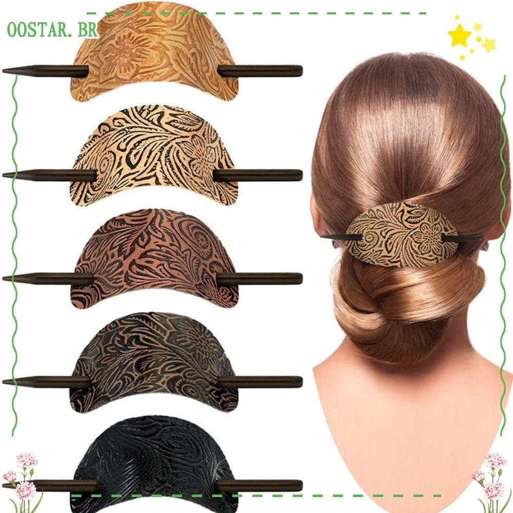 OOSTAR Cabelos Em Palitos De Cabelo Femininos Forma Oval Gravata De Couro