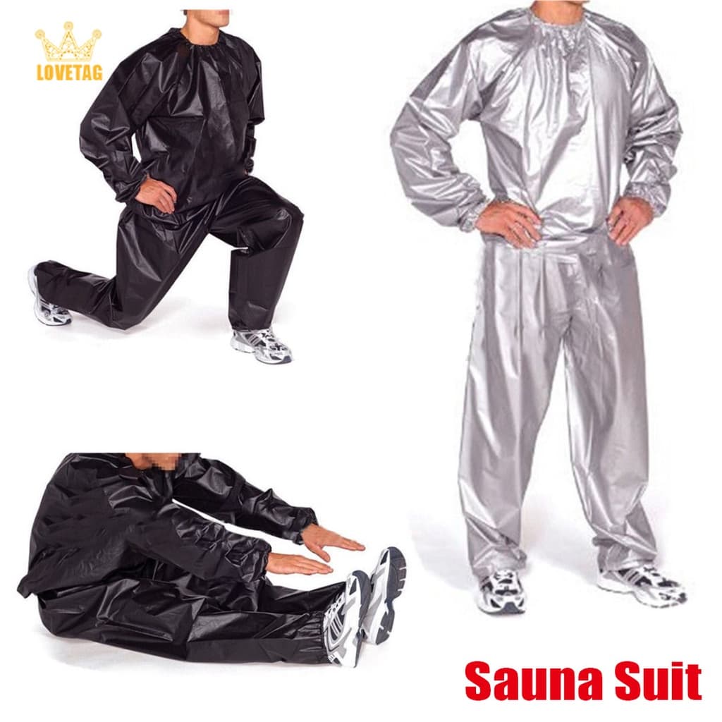LT Fato De Suor Pesado Sauna Exercício Ginásio Fitness Perda De Peso Anti-Rip M-3XL
