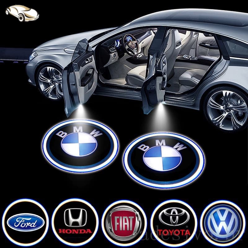 2PCS Universal LED Porta Do Carro Bem-vindo Projetor Laser Fantasma Logo Night Light Shade Acessórios Do Carro Lâmpada