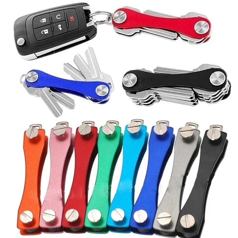 Criativo Cor Sólida Portátil Compacto Chaveiros Simples Metal Chave Organizador Caixa De Armazenamento Festa De Negócios