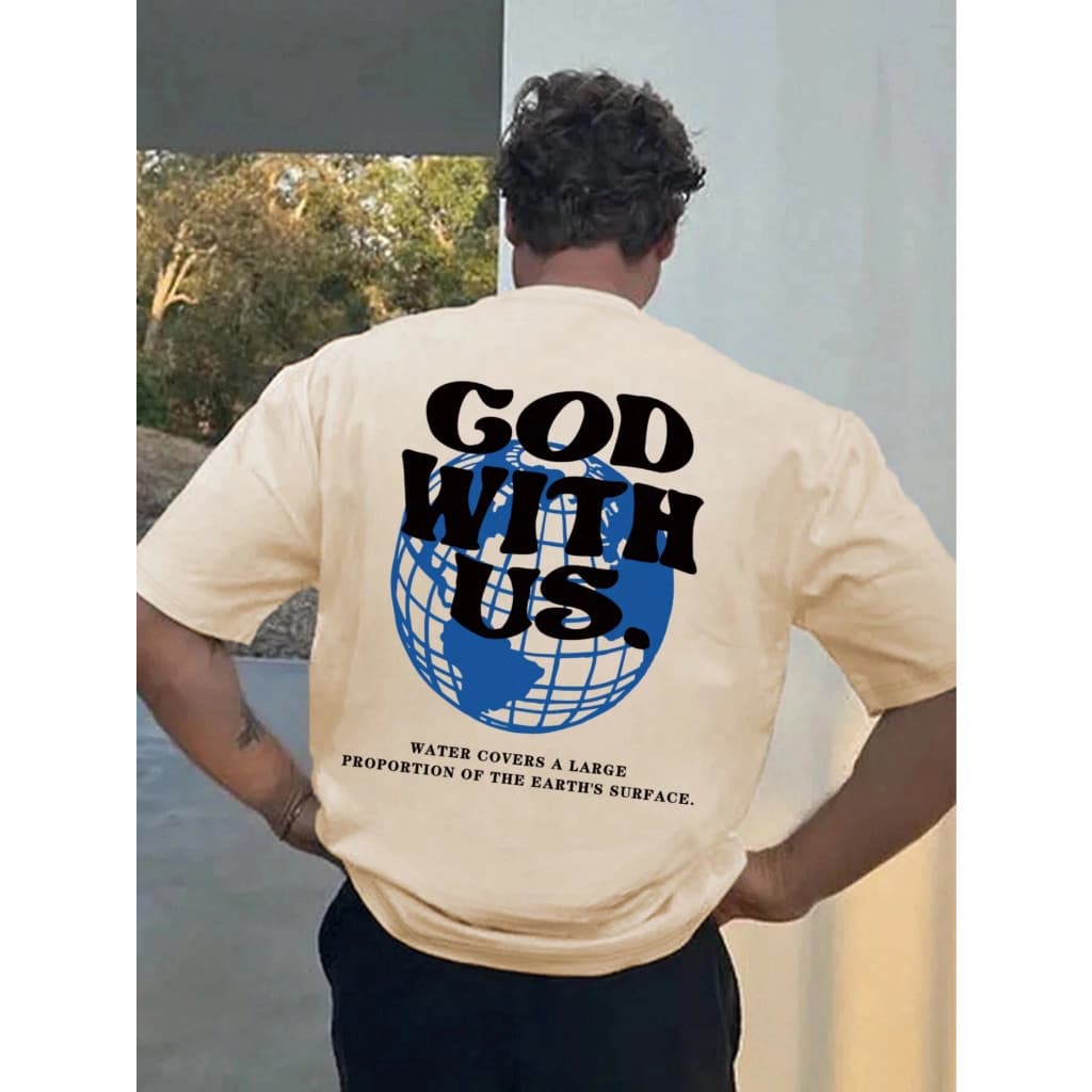 Camiseta Blusão Largo Streetwear God With Moda Coreana Larga Masculina Unissex