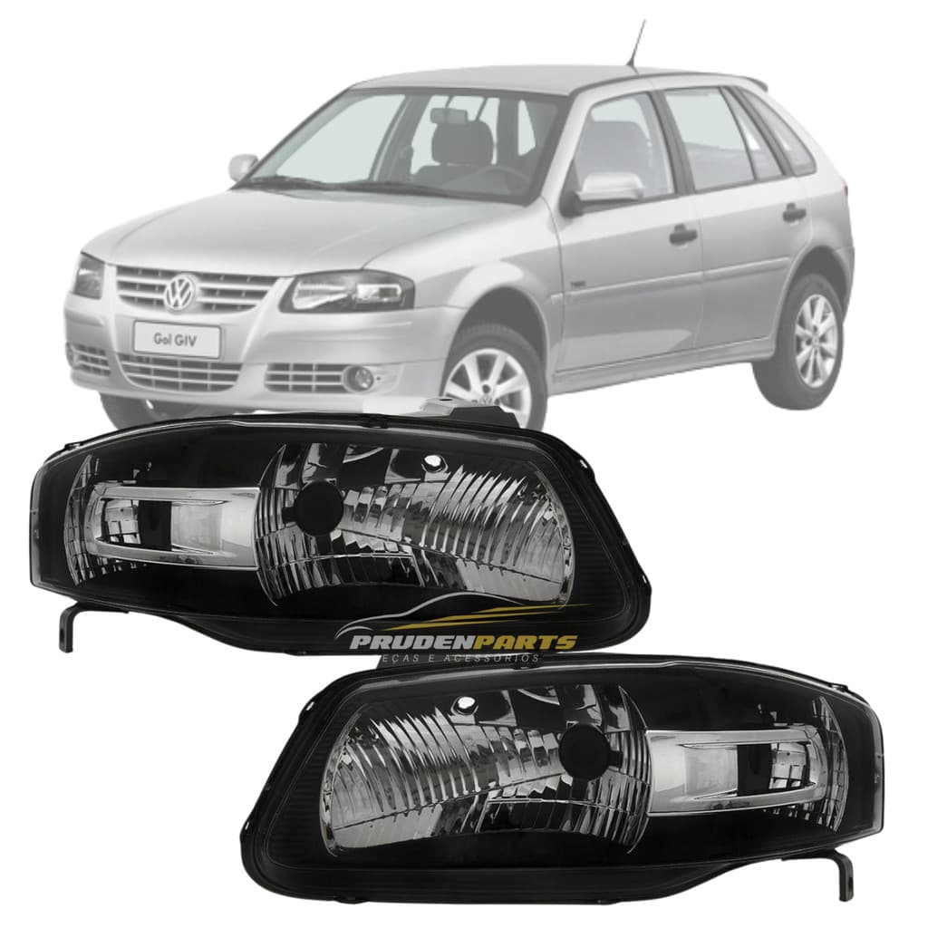PAR FAROL GOL PARATI SAVEIRO G4 05 2006 2007 2008 2009 2010 2011 2012 2013 2014 MASCARA NEGRA POWER