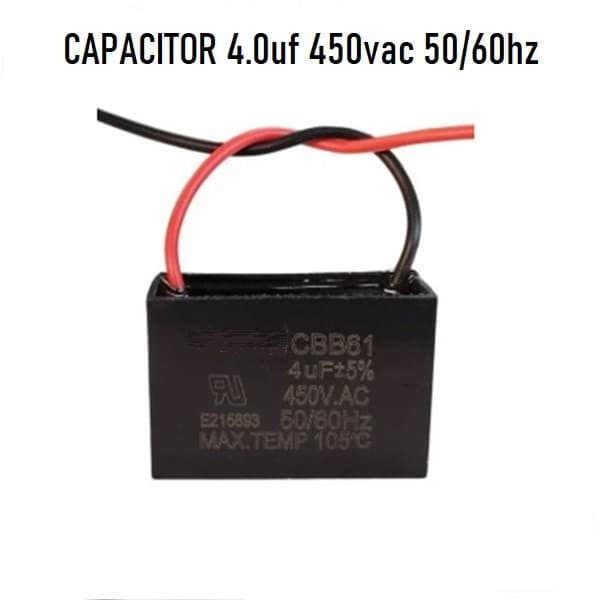 Capacitor Quadrado Cbb61 - 4.5uf 250vac 50/60hz Para Ventilador