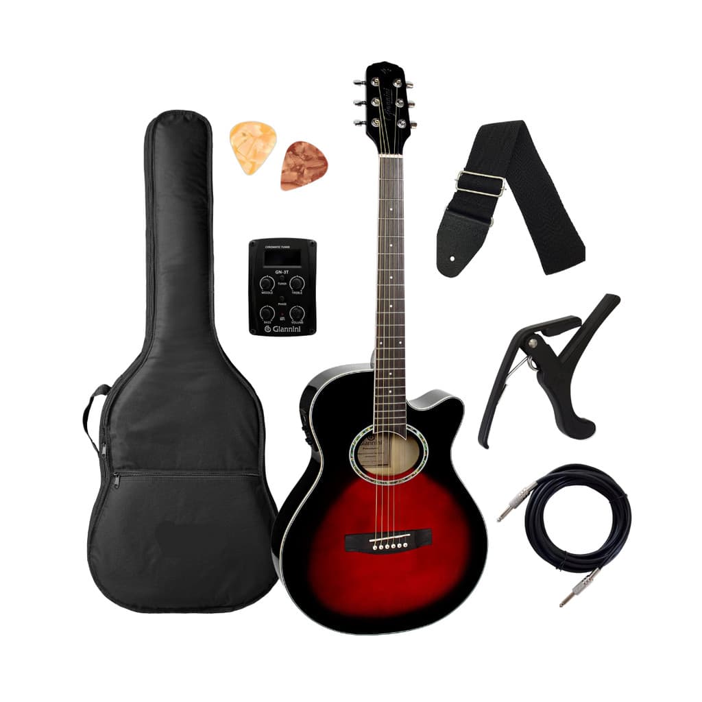 Violão Giannini Elétrico Aço Verniz Brilhante GSF-1D CEQ BRB Mini Jumbo + Acessórios