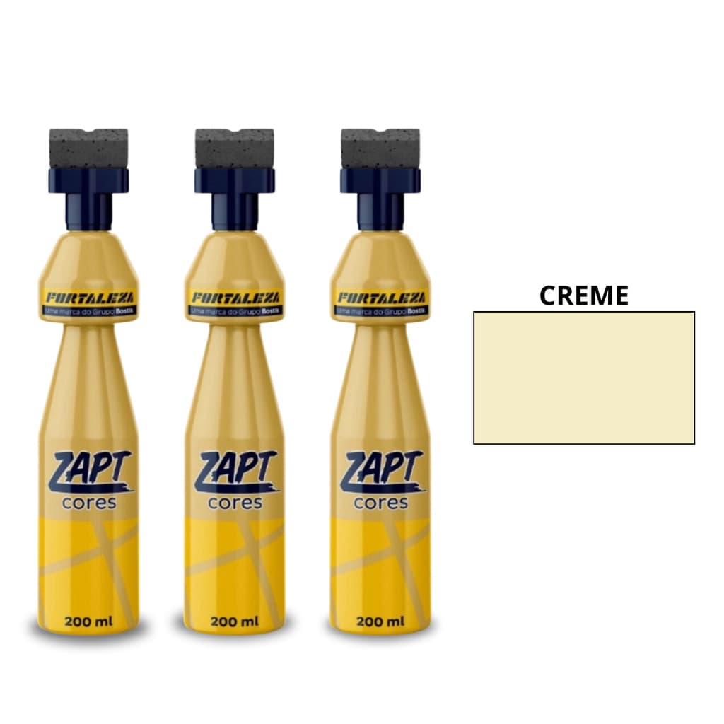 Kit 3 Zapt Tinta Pinta Rejunte Creme UsinaFortaleza 200ml Piso Parede Cerâmica Porcelanato Banheiro