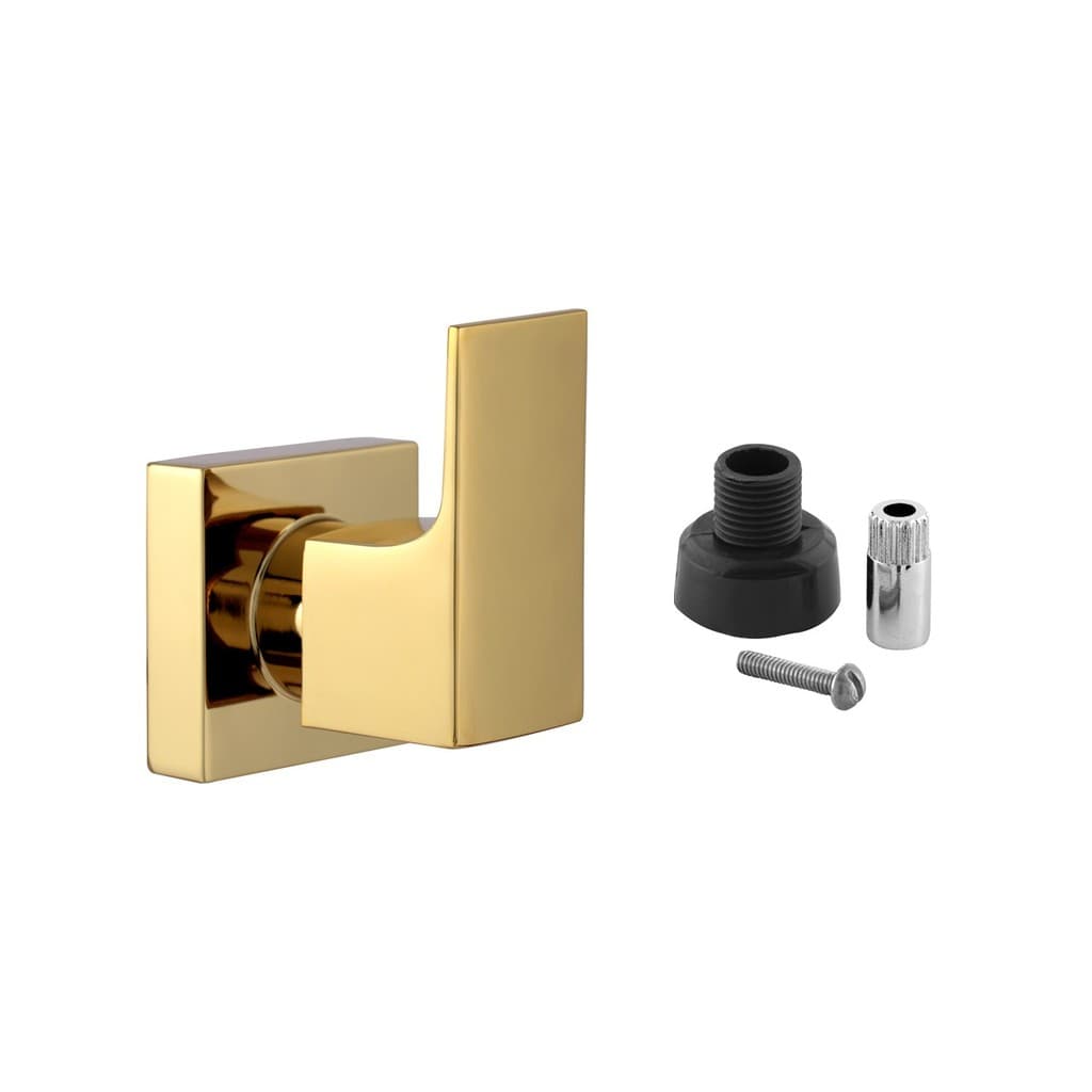 Acabamento Para Registro Chuveiro Banheiro Alavanca Quadrado Dourado Brilhante Padrão Docol Metal 1/2" - 3/4" ou 1"