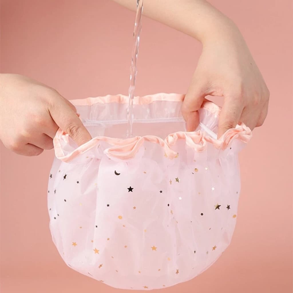 Touca para Banho Com Elástico de Estampadas Plástico Reutilizável À Prova D'água