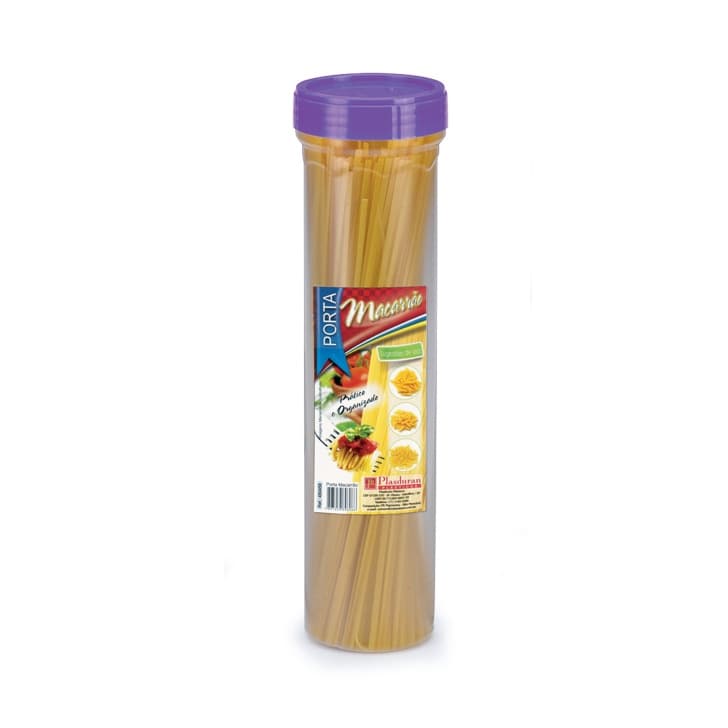 Porta Macarrão Vasilha com Tampa Rosca Para Guardar Massas 28cm Plástico Cores Sortidas