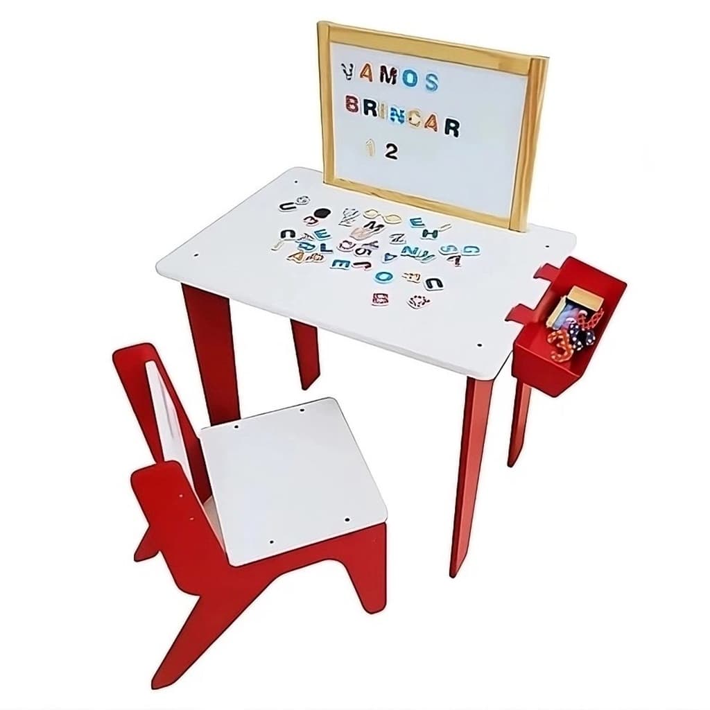 Mesa Multiatividades Magnética Com Cadeira E Lousa Educativa