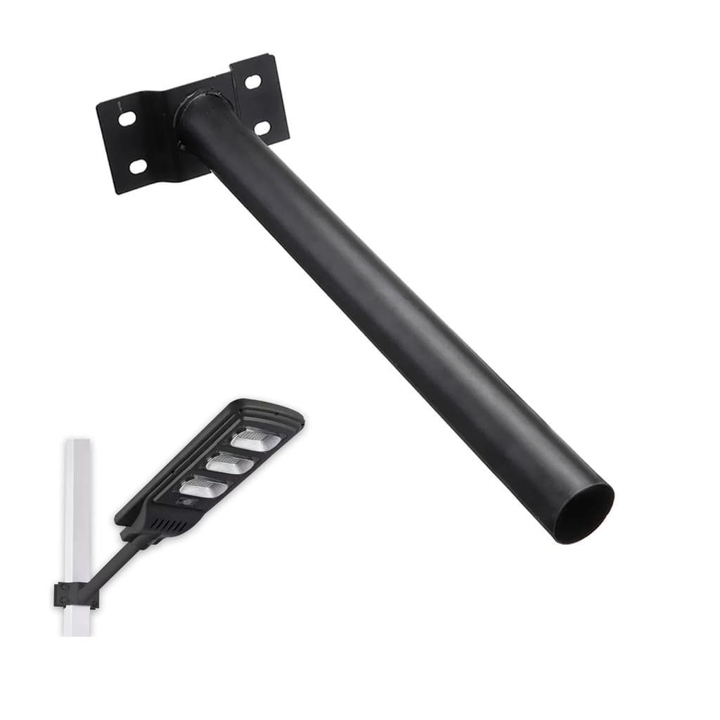 Suporte Luminaria Publica Solar Aço Pintura Eletrostática Barra Resistente Jardim Quintal Iluminaçao Rua Segurança