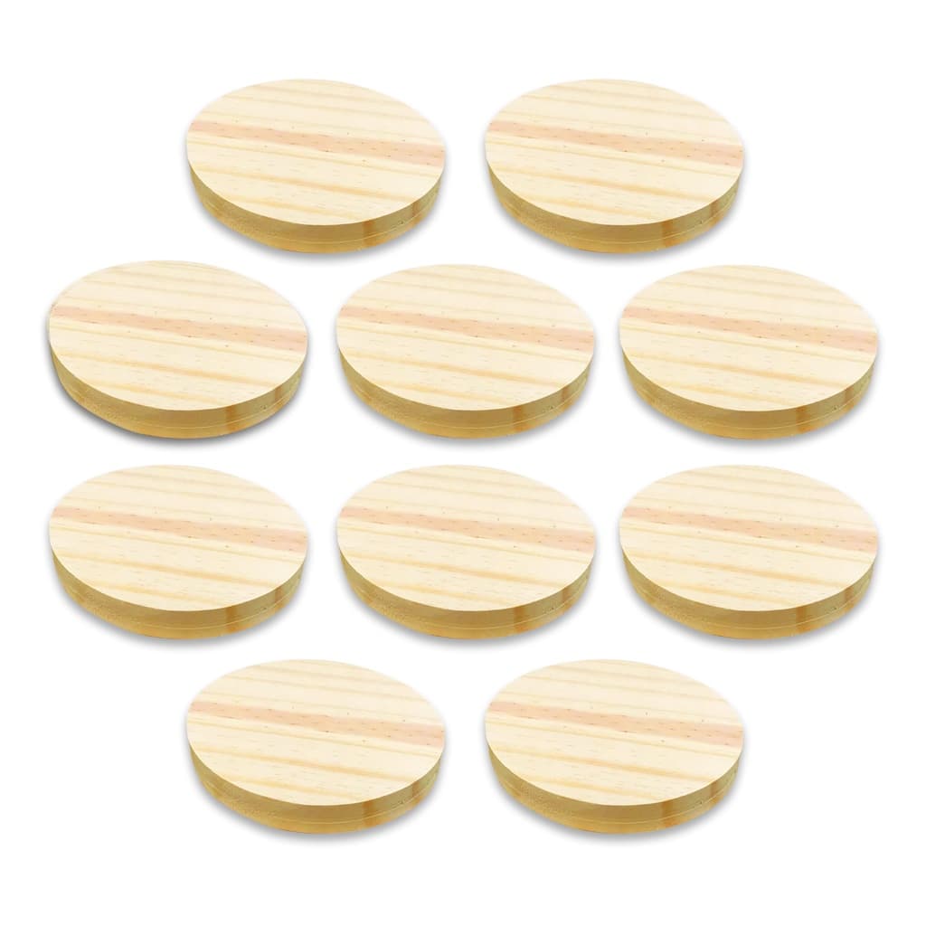 10 Bolachas Disco Madeira Pinus 11 Cm Diâmetro Artesanato - GRANDE