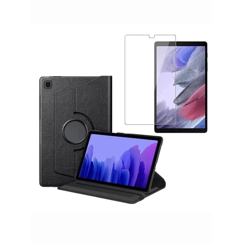 Kit Capa Capinha Giratória Para Tablet Galaxy A7 Lite 8.7" 2021 T220 / T225 + Película Vidro 3D