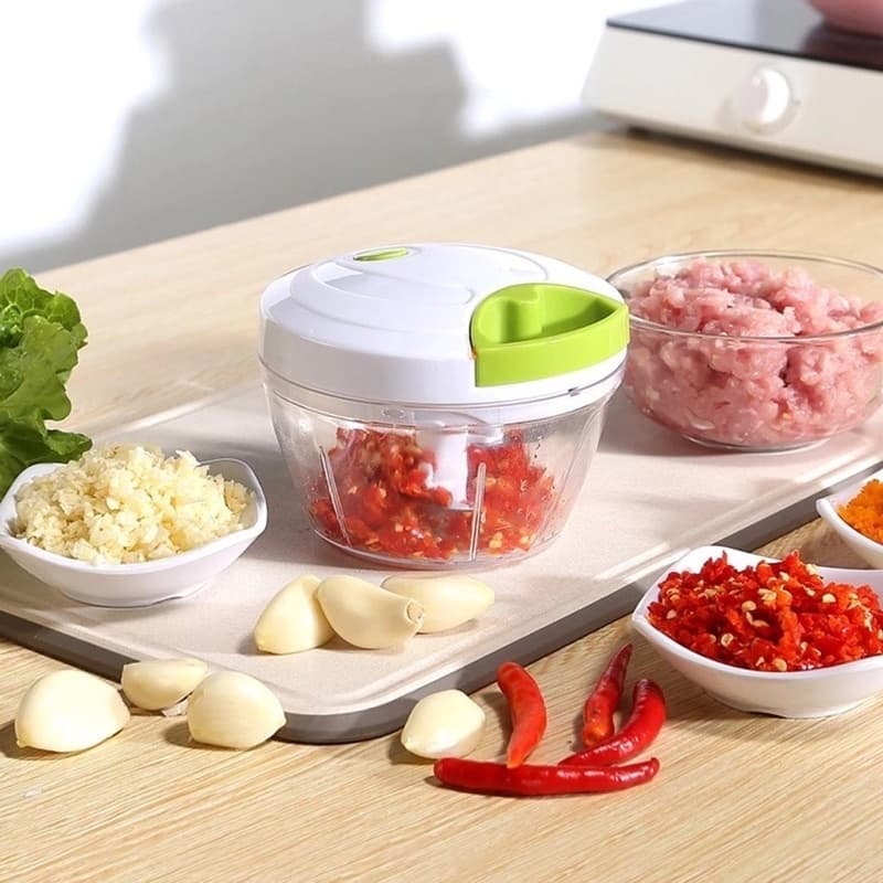 Processador Manual de Alimentos com 3 lâminas Triturador, picador e cortador de temperos - BESTMIX