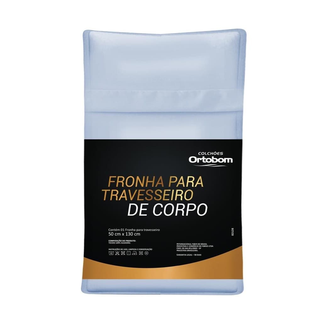 Fronha Azul para Travesseiro de Corpo (50 x 130)  - Ortobom