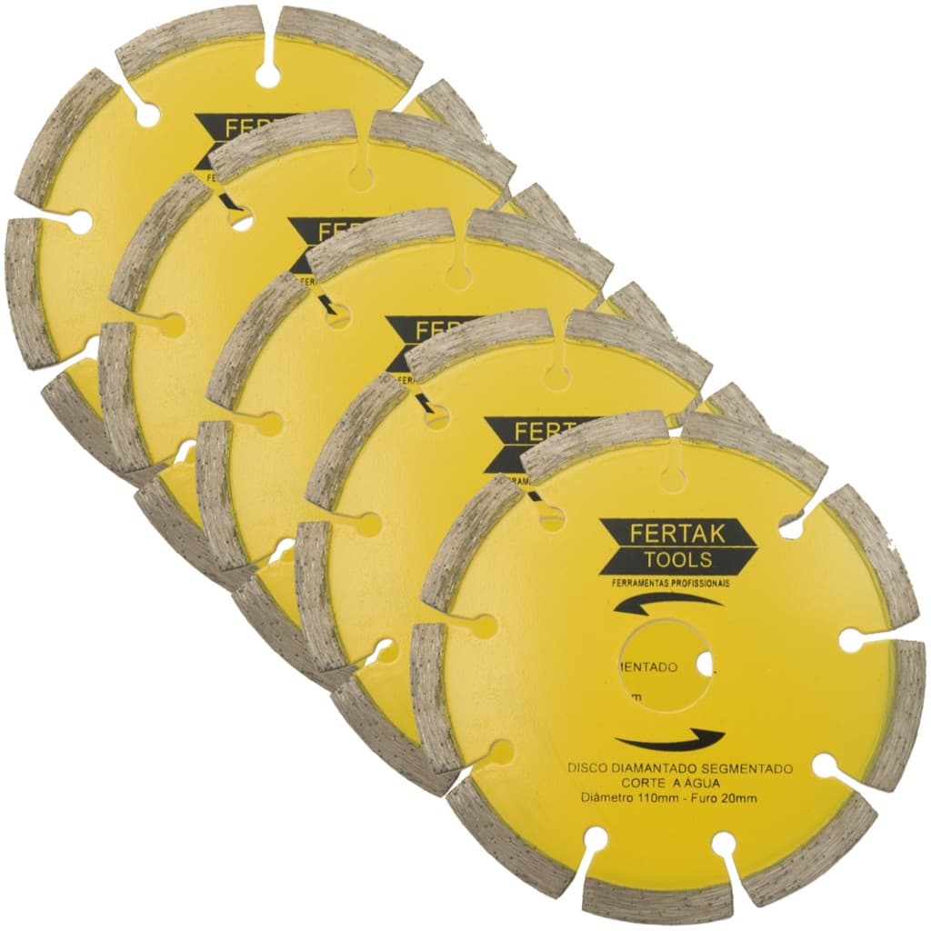 Disco de Corte Para Metal Diamantado Segmentado Corte Preciso 110x20mm | 05 Unidades