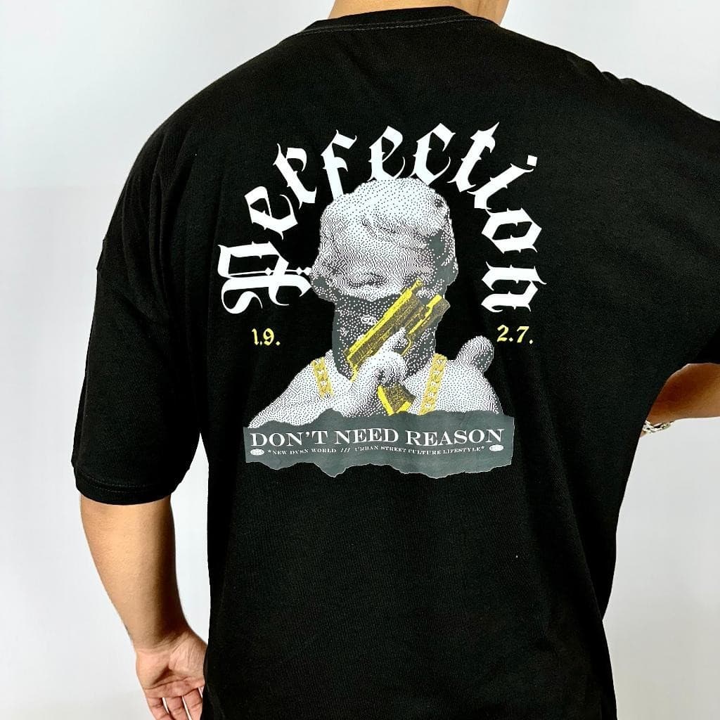 Camiseta OVERSIZED  Streetwear modelo Perfection Camisa Oversize Estilo de Rua Grande Estampada