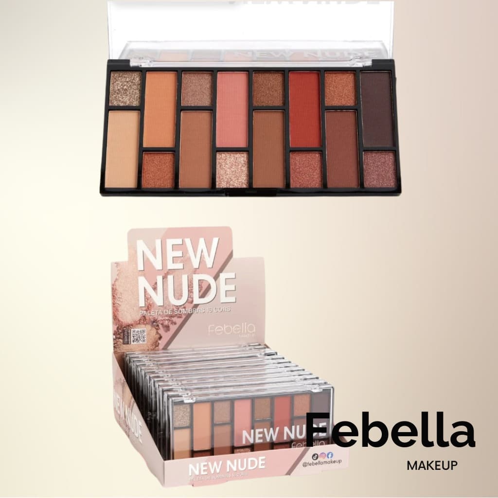 PALETA DE SOMBRA COM 16 TONALIDADES NA MESMA PALETA - NEW NUDE