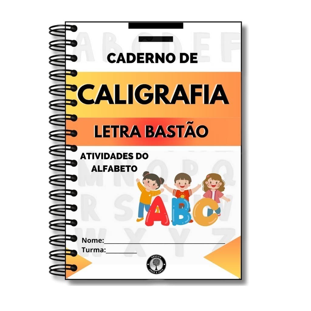 Caderno De Caligrafia Infantil Letra Bastão Para Praticar