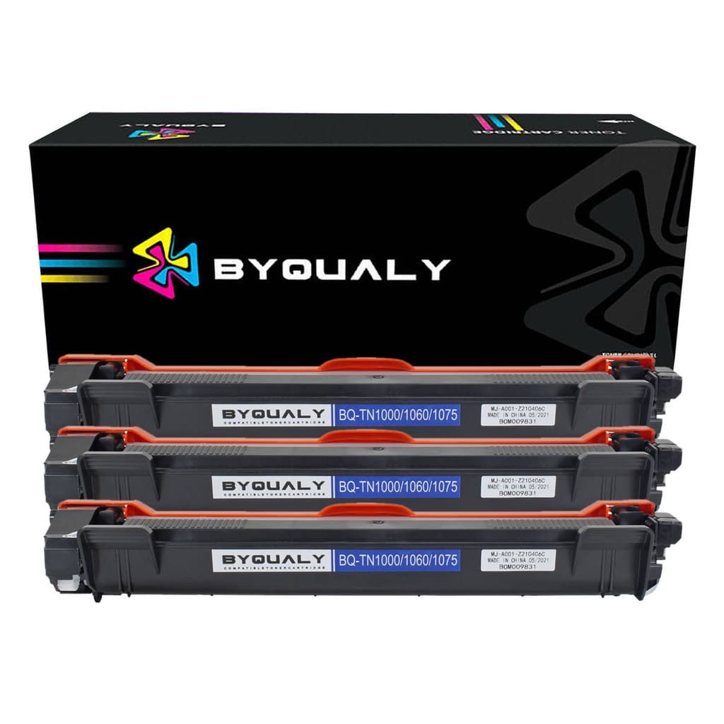 Toner Compatível com Brother TN1060 Marca ByQualy para HL-1212w HL-1210w DCP-1617nw 1.000 Kit com 3