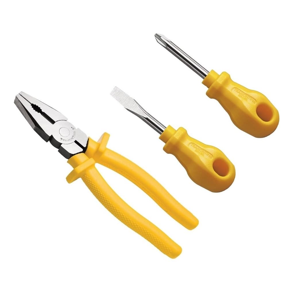 Kit Alicate Universal 8  Tramontina + Chave de Fenda Toco + Chave Philips Toco