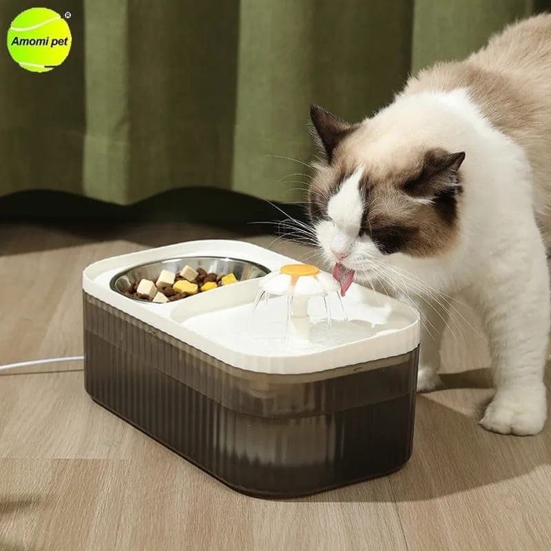 Fonte de Água Inteligente Automático com Comedouro para Pets Gatos Bivolt P.HQ