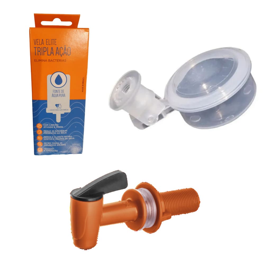 Kit 01 un Vela Elite Tripla Ação  + 01 un Torneira Herc + 01 un Boia Original Oasis Dosadora
