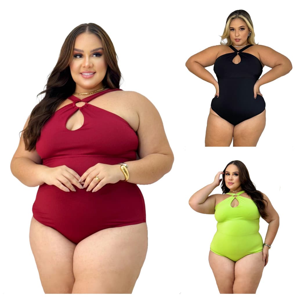 Body Plus Size com Argola no Decote  Femenino Veste 44 ao 50