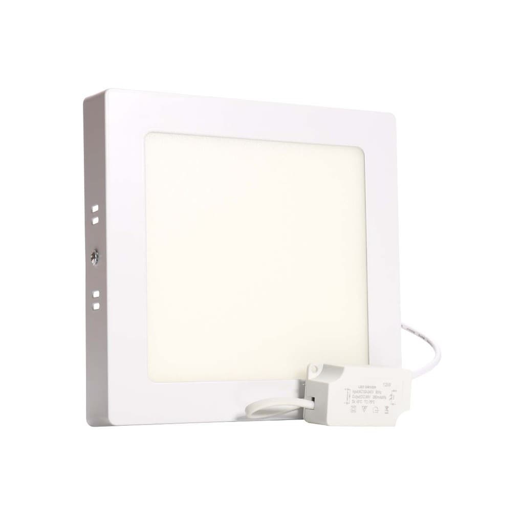 Plafon Led 12w Quente Quadrado Sobrepor