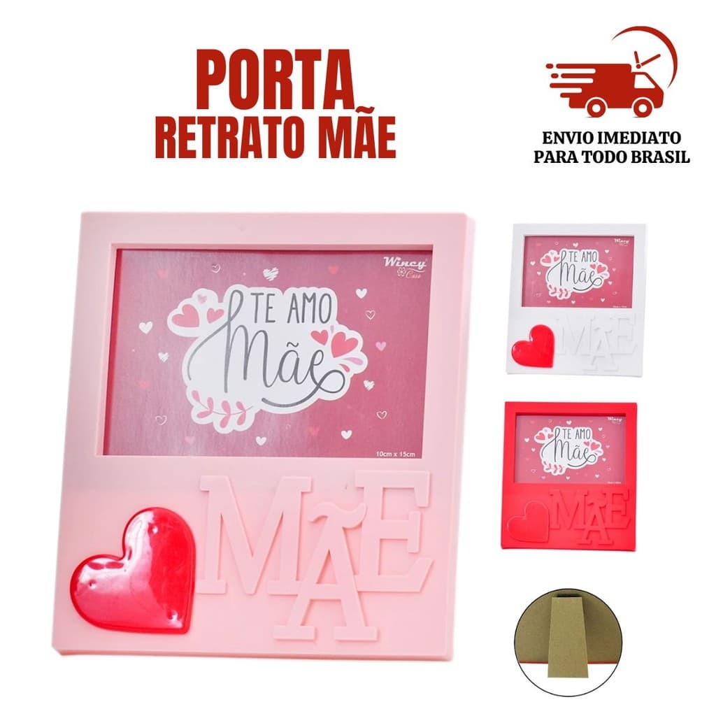 Porta Retrato 10X15CM Dia Das Mãe Multicolorido Decoração Presente Mãe
