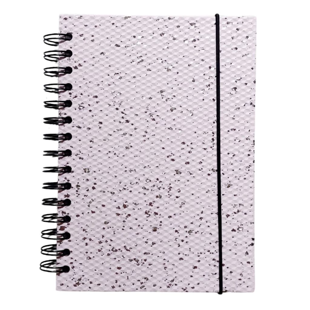 AGENDA PERMANENTE PLANNER BRANCA COM BRILHO TAMANHO A5 15X21CM 160 FOLHAS GOLD FLAKE